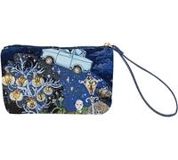 Signare Tapestry Wristlet Clutch Bag with Magical Night Scene, Flying Car Design, Navy Blue (Greyfriars Kirkyard, WRIS-BTH-KIRKYARD)