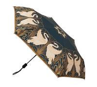 Signare UV Umbrella for Sun Protection SPF 50, Automatic Folding Rain & Sun Umbrella with One-Button Open and Close Mechanism, Lightweight and Compact Design - Swan (UM-AUTO-SWAN)