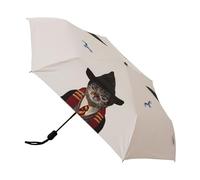 Signare UV Umbrella for Sun Protection SPF 50, Automatic Folding Rain & Sun Umbrella with One-Button Open and Close Mechanism, Lightweight and Compact Design -Magic Cat (UM-AUTO-BTH-MAGICCAT)