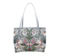 Signare William Morris Strawberry Thief Grey Tapestry Tote Bag - Classic Arts & Crafts Bird & Floral Design - Stylish & Durable (Strawberry Thief Grey, COLL-STGR)