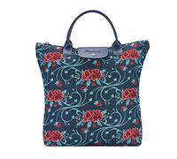 Signare Woman Foldaway Canvas Tote Bag - Large Reusable Shopping Shoulder Bag, Durable and Lightweight, Ideal for Groceries, Beach, Travel, and Daily Use