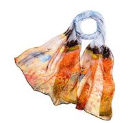 Signare Women's 100% Silk Lightweight and soft Scarf/Headwear (Poppy Field)
