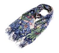 Signare Women's Art Pashmina Scarf - William Morris Strawberry Thief Blue Signare Blue One Size