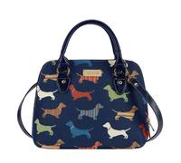 Signare Women's Dachshund Dog Tapestry Convertible Bag in Blue Signare Blue One Size
