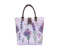 Signare Women's Foldable Shopper Tote Bag - Purple Lavender Signare Purple One Size