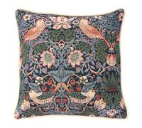 Signare Women's Strawberry Thief Blue Tapestry Cushion Cover 45x45cm | Size: 45 cm x 45 cm Signare Blue 45 cm x 45 cm