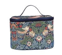 Signare Women's Strawberry Thief Blue Tapestry Toiletry Bag Signare Blue