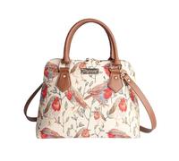 Signare Women's Tapestry Tote Bag - William Morris Inspired Floral Design, Large Shoulder Bag for Shopping and Travel (Robin)