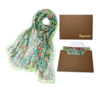 Signare Woment's 100% Silk Lightweight and soft Scarf/Headwear with William Morris Design