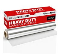 Signature 30CM x 50M Reliable Aluminum Foil Roll for Lasting Use in Strong Cardboard Packaging for Easy Handling - Kitchen Foil Ideal for Cooking, Grilling, Roasting, Wrapping & Food Service