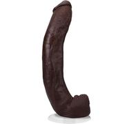Signature Cocks - Dredd - 13.5 Inch ULTRASKYN Dual-Density Realistic Cock with Vac-U-Lock Suction Cup, Textured Veins, and Harness Compatibility - Chocolate - by Doc Johnson