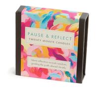 Signature Collection - Pause & Reflect (Abstract) by Cotton & Grey - 12 Pure Beeswax Twenty Minute Candles with Ceramic Holder