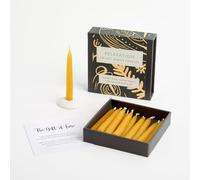 Signature Collection - Relaxation (Folk) by Cotton & Grey - 12 Pure Beeswax Twenty Minute Candles with Ceramic Holder