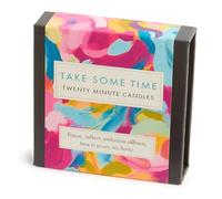 Signature Collection - Take Some Time (Abstract) by Cotton & Grey - 12 Pure Beeswax Twenty Minute Candles with Ceramic Holder