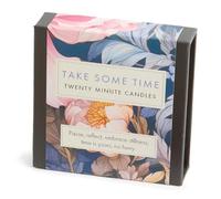 Signature Collection - Take Some Time (Floral) by Cotton & Grey - 12 Pure Beeswax Twenty Minute Candles with Ceramic Holder