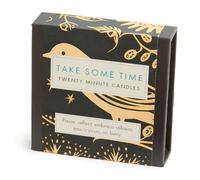 Signature Collection - Take Some Time (Folk) by Cotton & Grey - 12 Pure Beeswax Twenty Minute Candles with Ceramic Holder