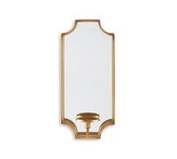 Signature Design by Ashley Dumi Glam 20" Mirrored Wall Sconce, Fits 1 Pillar Candle, Gold