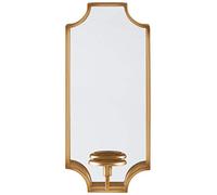 Signature Design by Ashley Dumi Glam 20" Mirrored Wall Sconce, Fits 1 Pillar Candle, Gold