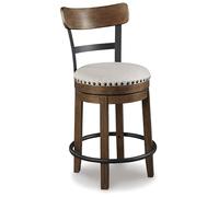 Signature Design by Ashley Valebeck Rustic Farmhouse 24.5â€ Counter Height Swivel Bar Stool, Brown