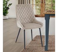 Signature Dining Chairs - Set of 2 - Mink Fabric - Blue Legs