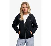 Signature Embroidered Logo Zip-Up Hoodie Navy Blue