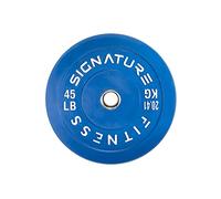 Signature Fitness 2" Olympic Bumper Plate Weight Plates with Steel Hub, 45LB Single, Colored