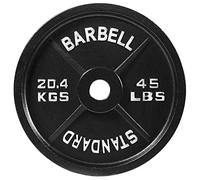 Signature Fitness BalanceFrom Cast Iron Plate Weight Plate for Strength Training and Weightlifting, Olympic Size, 2-Inch Center, 45LB Single