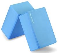 Signature Fitness BalanceFrom Set of 2 High Density Yoga Blocks, 9"x6"x4" Each, Pair (Blue)