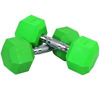 Signature Fitness Coloured Rubber Coated Hex Dumbbells - 25 Lbs