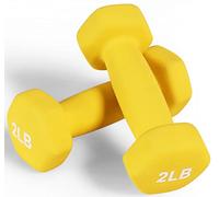 Signature Fitness Neoprene Dumbbell Hand Weights, Anti-Slip, Anti-roll, Hex Shape Colorful, 2-Pound, Pair