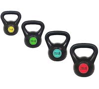 Signature Fitness Wide Grip 3-Piece Kettlebell Exercise Fitness Weight Set, Include 5 lbs, 10 lbs, 15 lbs and 20 lbs, Set of 4 Kettlebells