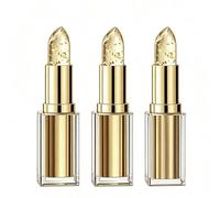Signature Lipstick for Older Women, Colour Changing Lipsticks, Skin-Adaptive Lipstick, PH Lipsticks Colour Changing, Clear with Gold Foil, Transfer-Resistant & Nourishing Lip Stick (3PC)