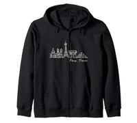 Signature Paris City Skyline Eiffel Tower - France Souvenir Zip Hoodie