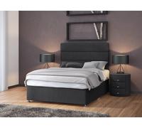 Signature Platinum 2000 Pocket Sprung Linen 2 Drawer Divan Set And Headboard Bedmaster Charcoal Single