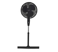 Signature S40011B Portable 16 Inch Oscillating Pedestal Fan with Adjustable Tilt Angle and Height, 3 Plastic Blades, 3 Heat Settings, Carry Handle, Black