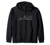 Signature Santorini Island Skyline - Greece Souvenir Zip Hoodie