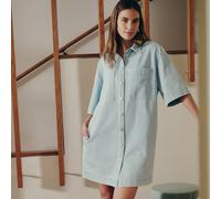 Signature Sara Mini Dress in Denim Loose Fitting bleached blue
