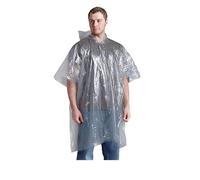 Signature SC Collection 2 X Rain Poncho Clear Waterproof Plastic Disposable Unisex Rain Overall with Hood Emergency Lightweight Rain Coat Stay Dry