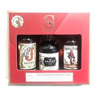 Signature Selection Golden & Spiced Rum Miniature Gift Set 3 x 5cl - The Kraken Black Spiced Rum, Admiral’s Old J Spiced Rum & Captain Morgan Original Spiced Gold Gift for Christmas Valentine Easter