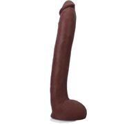 Signature Series- Hollywood Cash - 11 Inch ULTRASKYN Cock with Removable Vac-U-Lock Suction Cup - Chocolate - for Adults Only