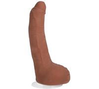 Signature Series - Leo Vice ULTRASKYN 7.5 Inch Realistic Dildo - Dual Density Design with Removable Vac-U-Lock Suction Cup, Harness Compatible, Phthalate-Free - Caramel - for Adults Only