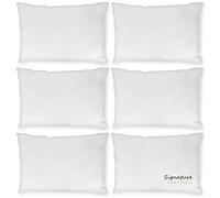 Signature Textile® Handmade Hollow Fiber Oblong/Rectangular Cushion Pads Hotel Quality Natural Pillow Soft Inserts Fillers 18"x18" Pack Of 6