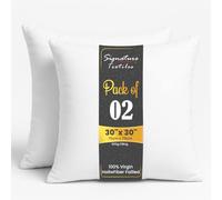 Signature Textiles® Cushion Inserts Hypoallergenic Fluffy White Cushion Inner Perfect Hollowfibre for Sofa Cushion Pads 30"x30" Pack Of 2