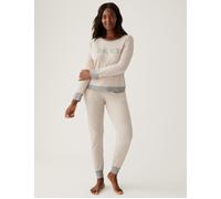 Signature Top and Jogger Pyjama Set DKNY Light Beige S