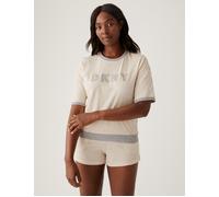 Signature Top and Jogger Short Pyjama Set DKNY Light Beige M