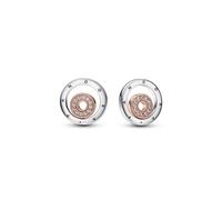Signature Two-Tone Logo Circles Stud Earrings - female - Pandora - Earrings - Gray - ONE SIZE - Accessories ONE SIZE