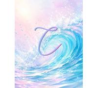 Signature Waves Initial C Notebook: Personalized Lined Journal with Elegant Monogram Cover for Notes, Journaling, School, and Gifts 8.5” x 11” (The Signature Wave Collection)