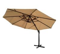 Signature Weave 3.5M Round Roma Cantilever Parasol Sun Shade Umbrella Beige
