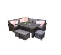 Signature Weave Charlotte Wicker Corner Sofa Lifting Dining Table Set Stool Grey