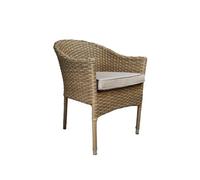 Signature Weave Darcey Wicker Stacking Garden Dining Chair & Cushions Natural
